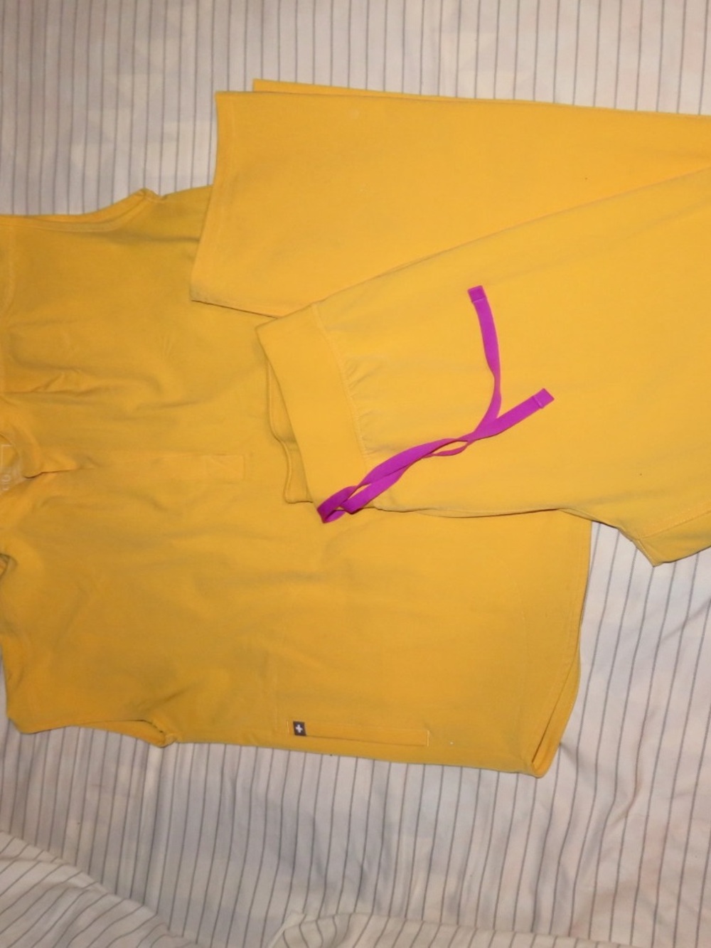 Kids Yellow Hoodie with Pink Drawstrings - Unbranded